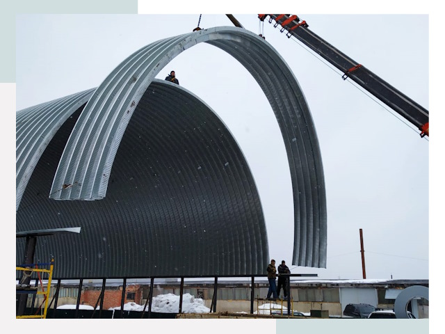 Полукруглые ангары в Барабинске