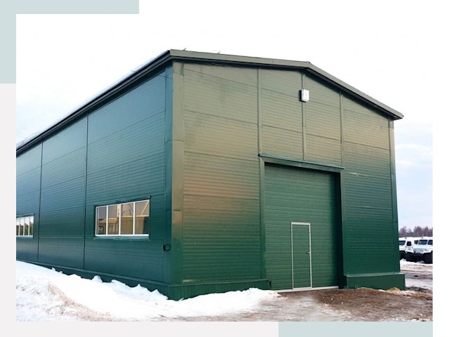 Двускатные ангары в Барабинске